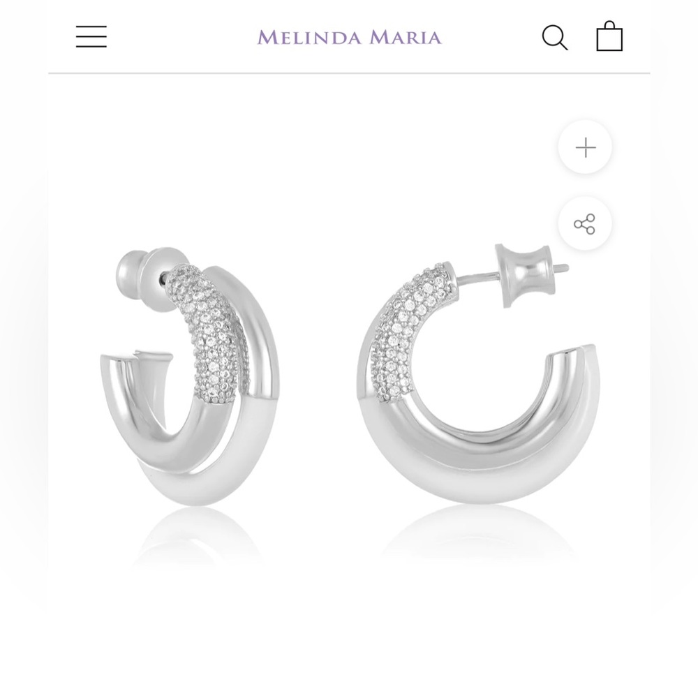 Melinda Maria - Cloud Double Hoops Silver (new with original packaging)